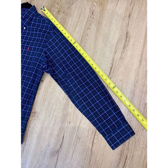 Ralph Lauren Navy Blue Checkered Cotton Button Front Shirt L - Picture 5 of 7